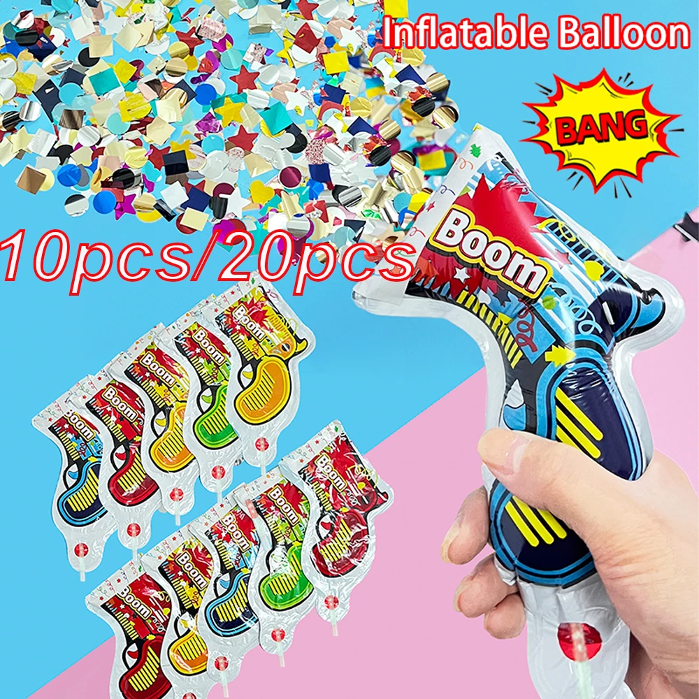 Confetti Cannon Tube - 10 ชิ้น/20 ชิ้น ลูกโป่งงานเลี้ยงวันเกิดสุดสร้างสรรค์ ลูกโป่งดอกไม้แบบถือ ลูกโป่งงานเลี้ยงพกพาสะดวก