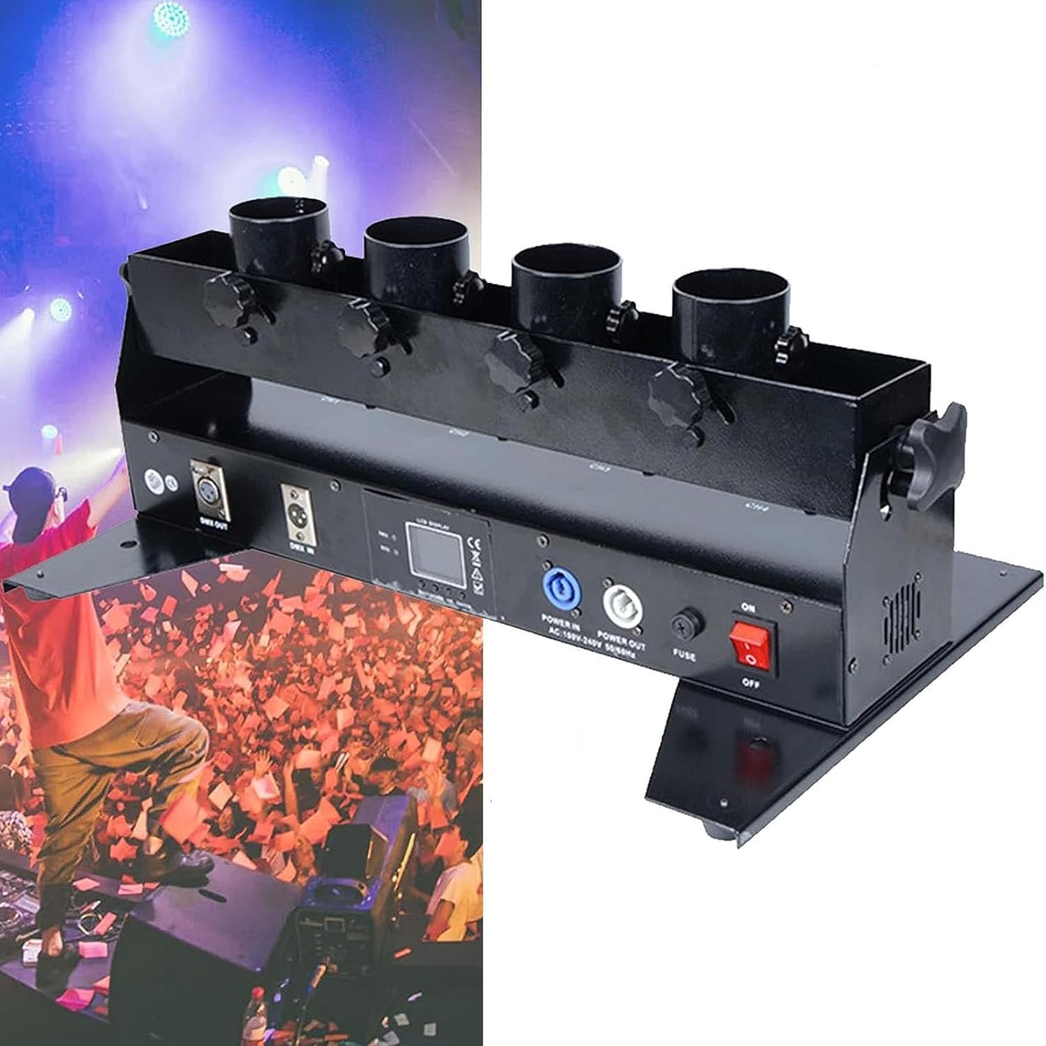 Confetti Cannon Tube - เครื่องยิงกระดาษสี 4 หลอด ควบคุมด้วยรีโมท DMX ขายดี