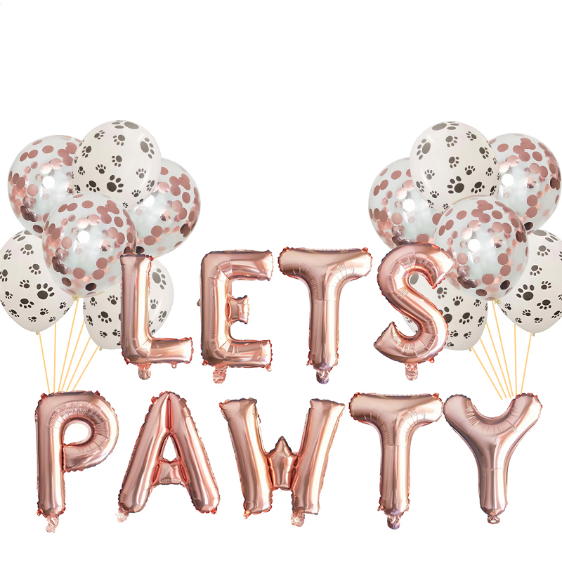 Let'S Party Event Supply - 1 ชุดสัตว์เลี้ยงสุนัขธีมวันเกิดปาร์ตี้ช่วยให้ PAWTY จดหมายฟอยล์บอลลูนชุดตกแต่งเด็กผู้หญิงฉลองบรรยากาศ Party Supplies