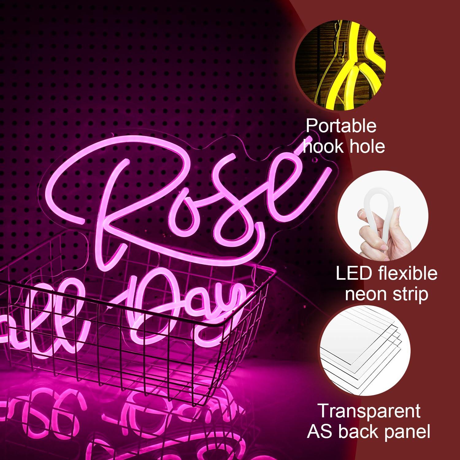 ป้ายไฟนีออนรูปดอกกุหลาบ แสงไฟ  - Neon Sign Party บทวิจารณ์และราคา