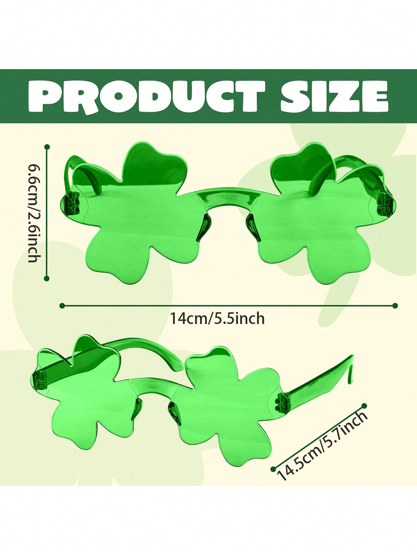 12/6/1 คู่ แว่นตาลายโคลเวอร์สี - Event & Party Supply Photos บทวิจารณ์และราคา